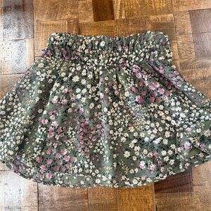 Le Lis Green Floral Ruffle Mini Skirt